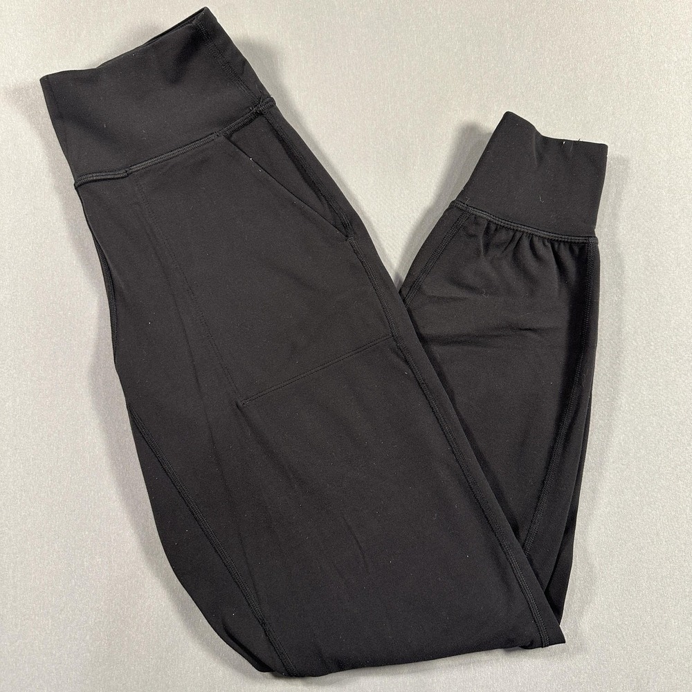 Lululemon Jogger Pants Womens 4 Black High Rise Tapered Pockets Yoga‎ Athletic
